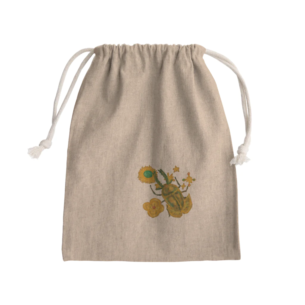 うみのいきもの・もりのいきものやさんのキンイロクワガタ-メダル Mini Drawstring Bag