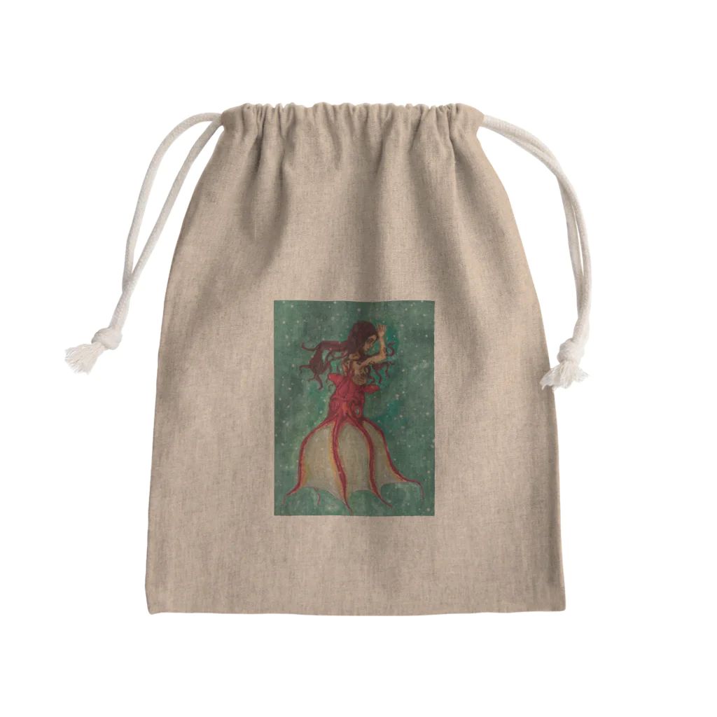 Nellyhime のアートのファンタジー マーメイド Mini Drawstring Bag