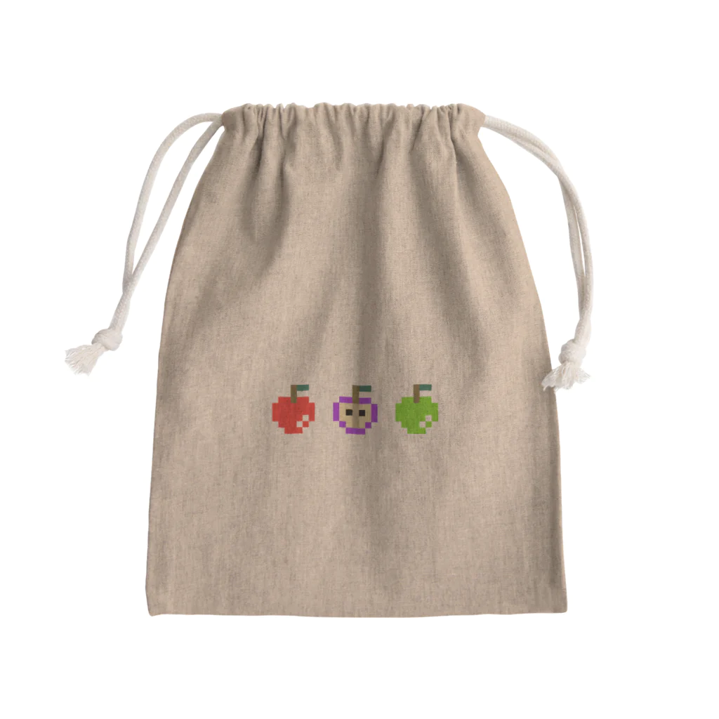 ドット絵のお店：Lily☺︎KGのりんご3個分 Mini Drawstring Bag
