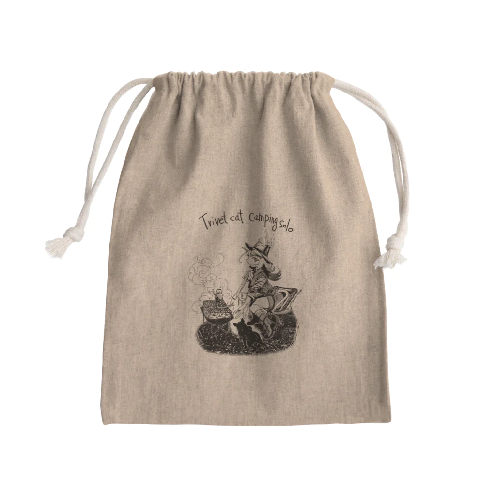 みなぎ得一のソロキャンプ五徳猫Re Mini Drawstring Bag