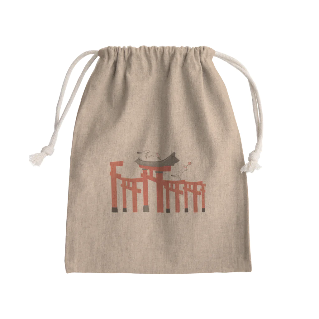 Amiの狐の手毬唄-鳥居- Mini Drawstring Bag
