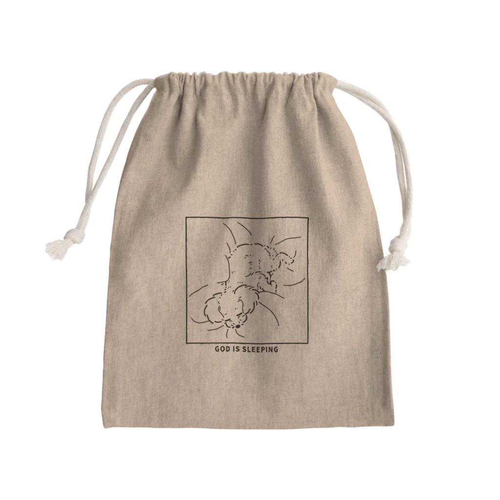 YamamoriMeidoの寝ているトイプードル Mini Drawstring Bag