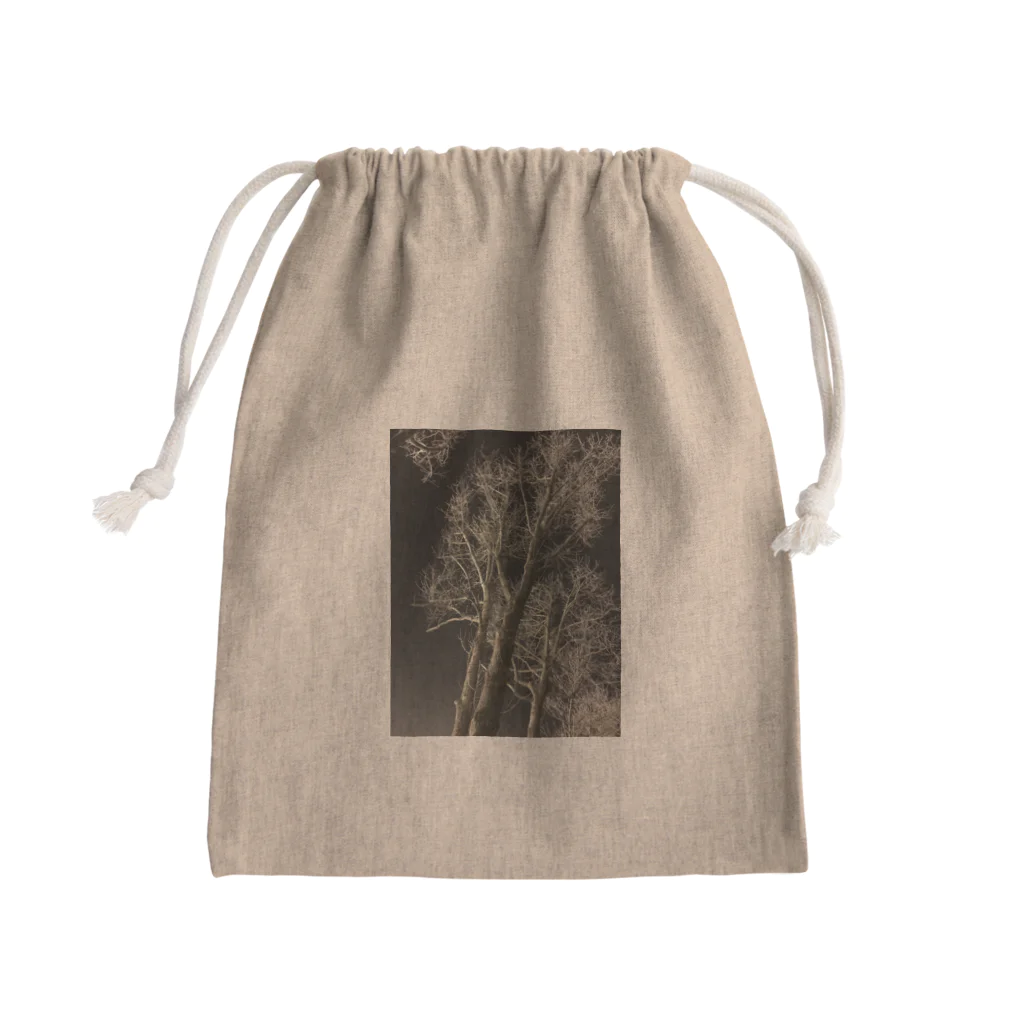 空屋　sorayakusakaの202001121944000　夜の樹木 Mini Drawstring Bag