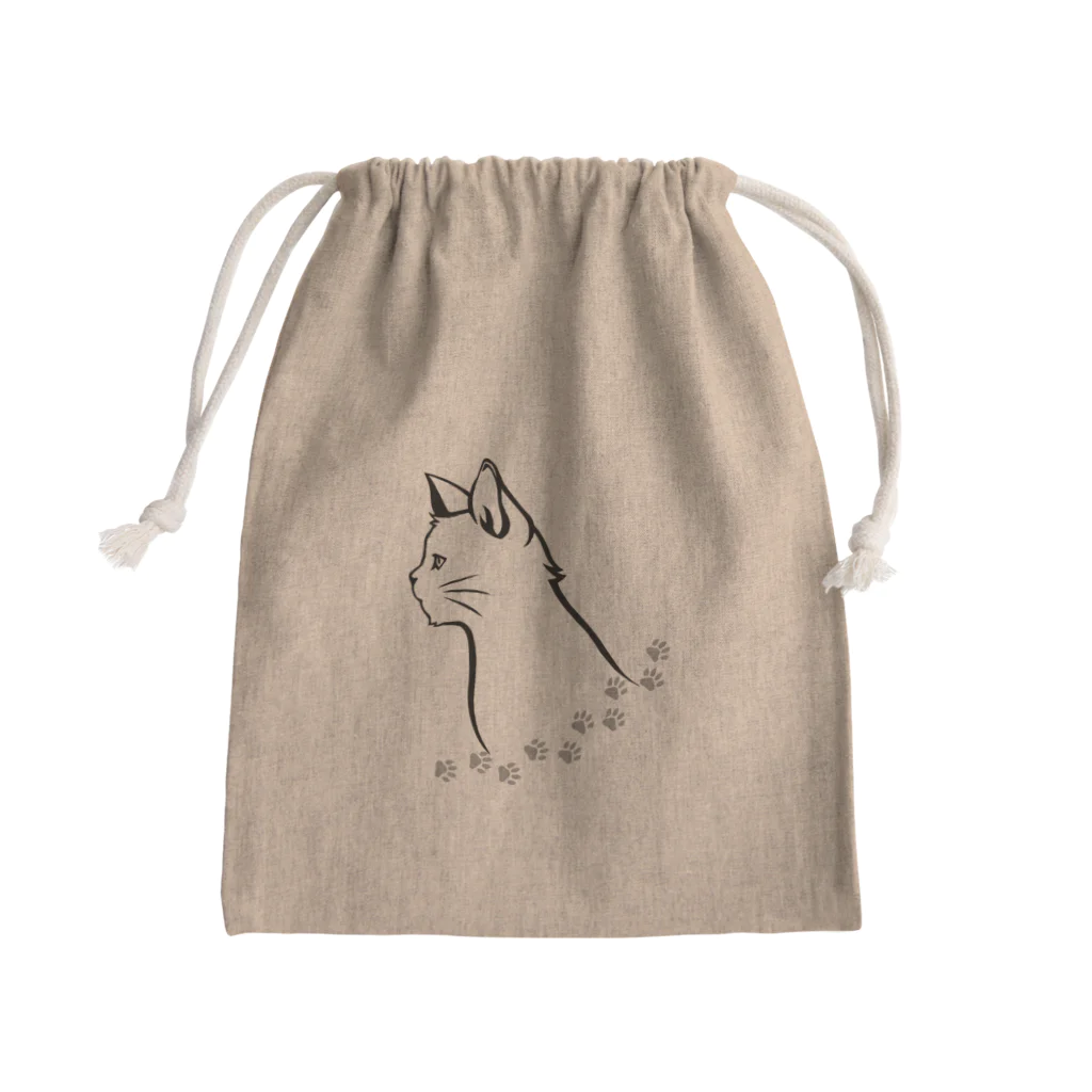 Cor Leonis SUZURI storeの猫と足跡 Mini Drawstring Bag