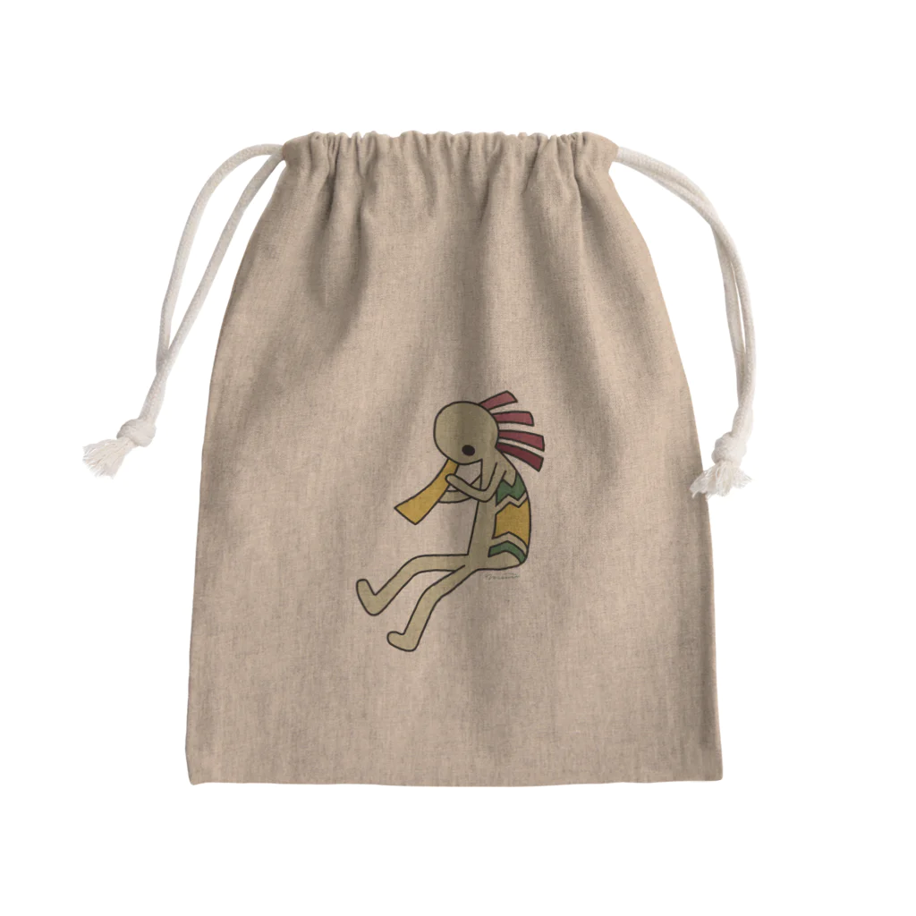 みみはんこ/消しゴムはんこのKokopelli Mini Drawstring Bag