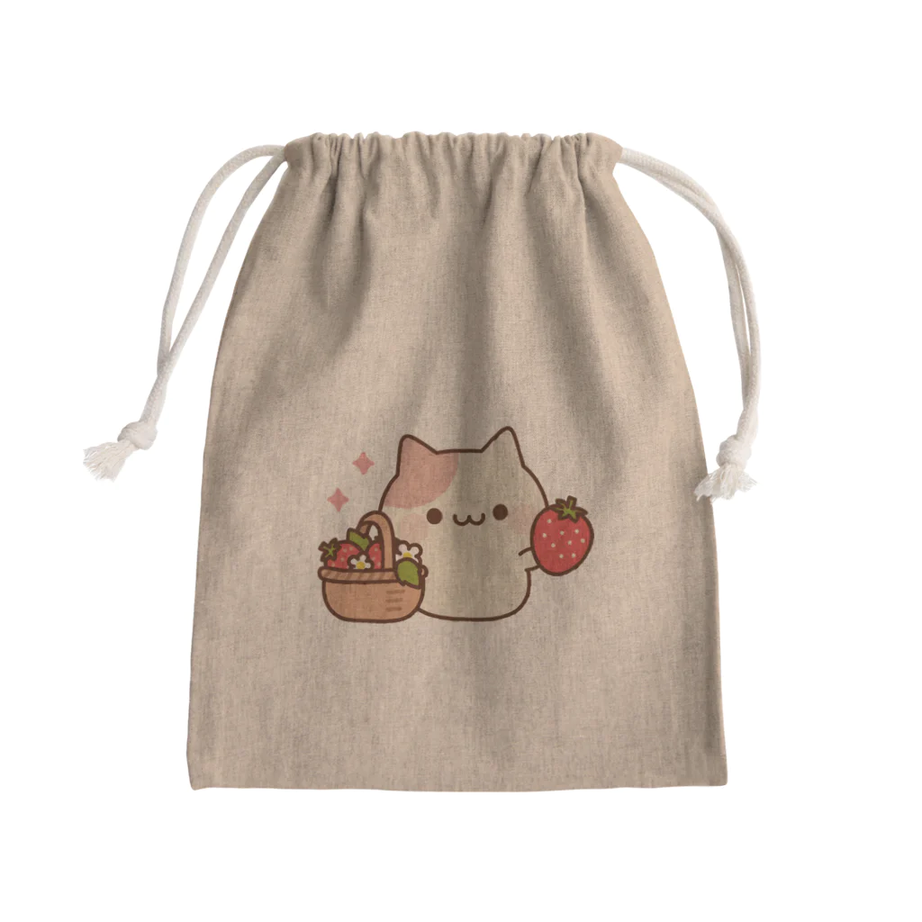 DECORのラブリーなにゃんこ　いちごver. Mini Drawstring Bag