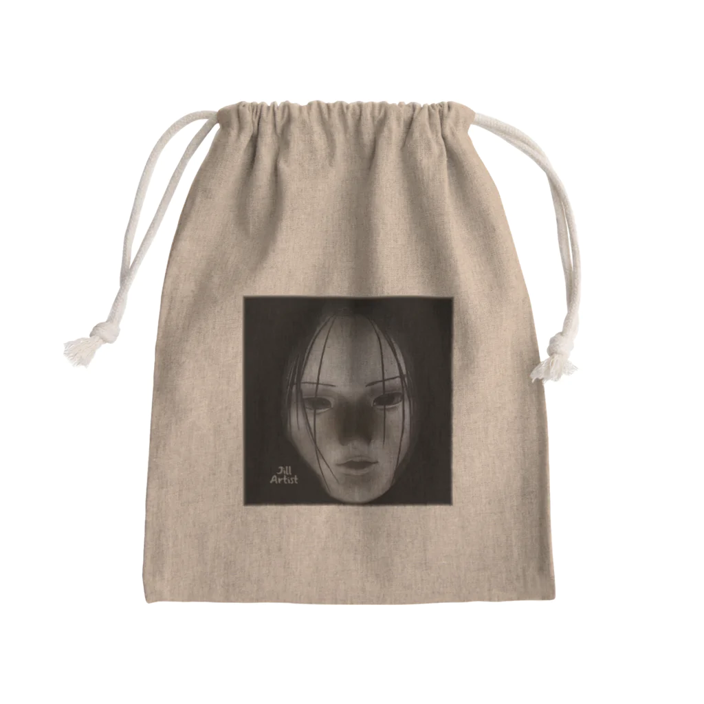 【ホラー専門店】ジルショップのscary ghost/正方形 Mini Drawstring Bag