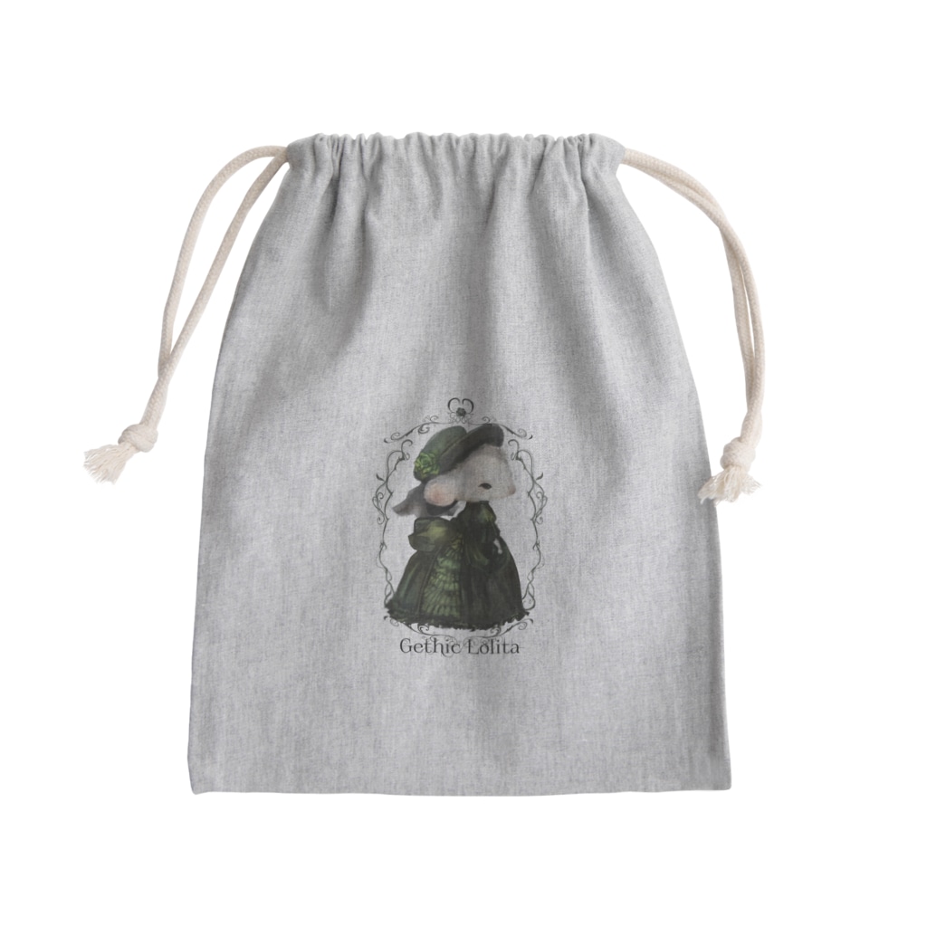鼠兎はむ🐹のGethic✝︎Lolita 「黒薔薇ねずみ」 Mini Drawstring Bag