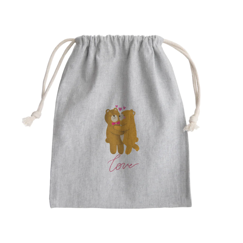 LoveAnimalのくまちゃん in LOVE Mini Drawstring Bag