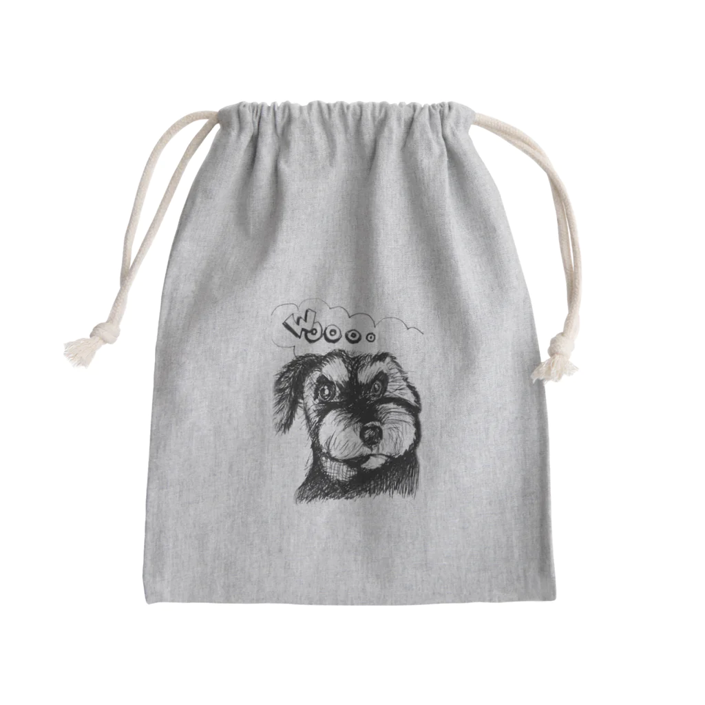 Dragonの店のミニチュアシュナウザーのレオンくん Mini Drawstring Bag