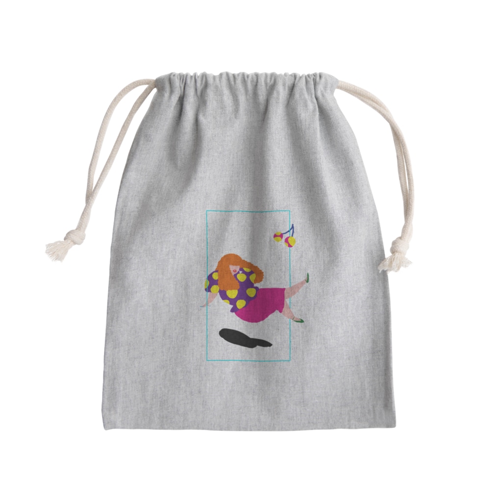 fig-treeの水玉の女04 Mini Drawstring Bag