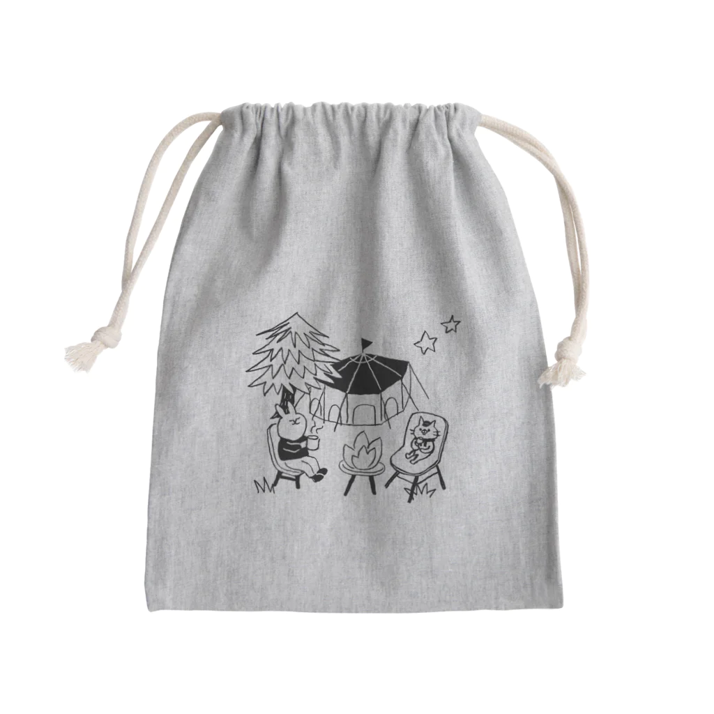 イキウサのキャンプの夜 Mini Drawstring Bag