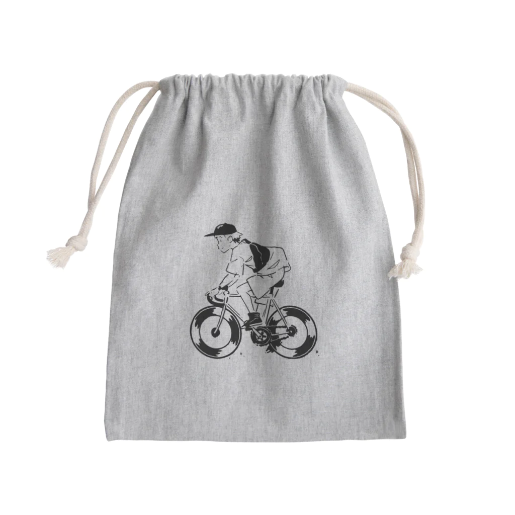 山形屋米店のピストバイクでポタリング Mini Drawstring Bag