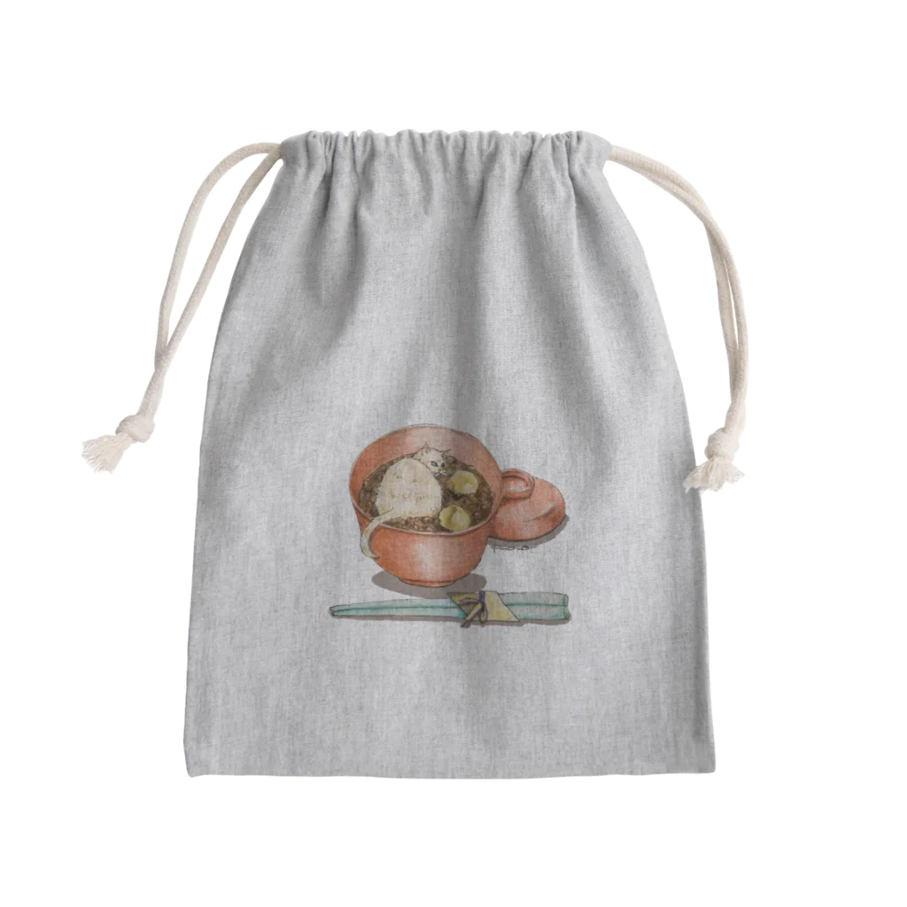 kaoru@nekomangakakuyoのお汁粉食べた？おしるこねこ Mini Drawstring Bag