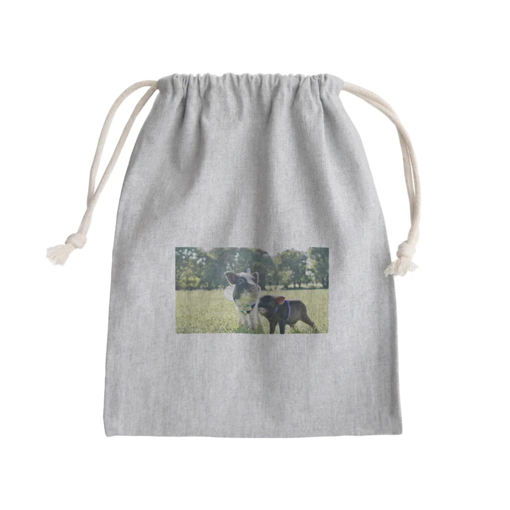 ごまみるくといっしょ🐷🐷💕のごまみるく。公園にて Mini Drawstring Bag