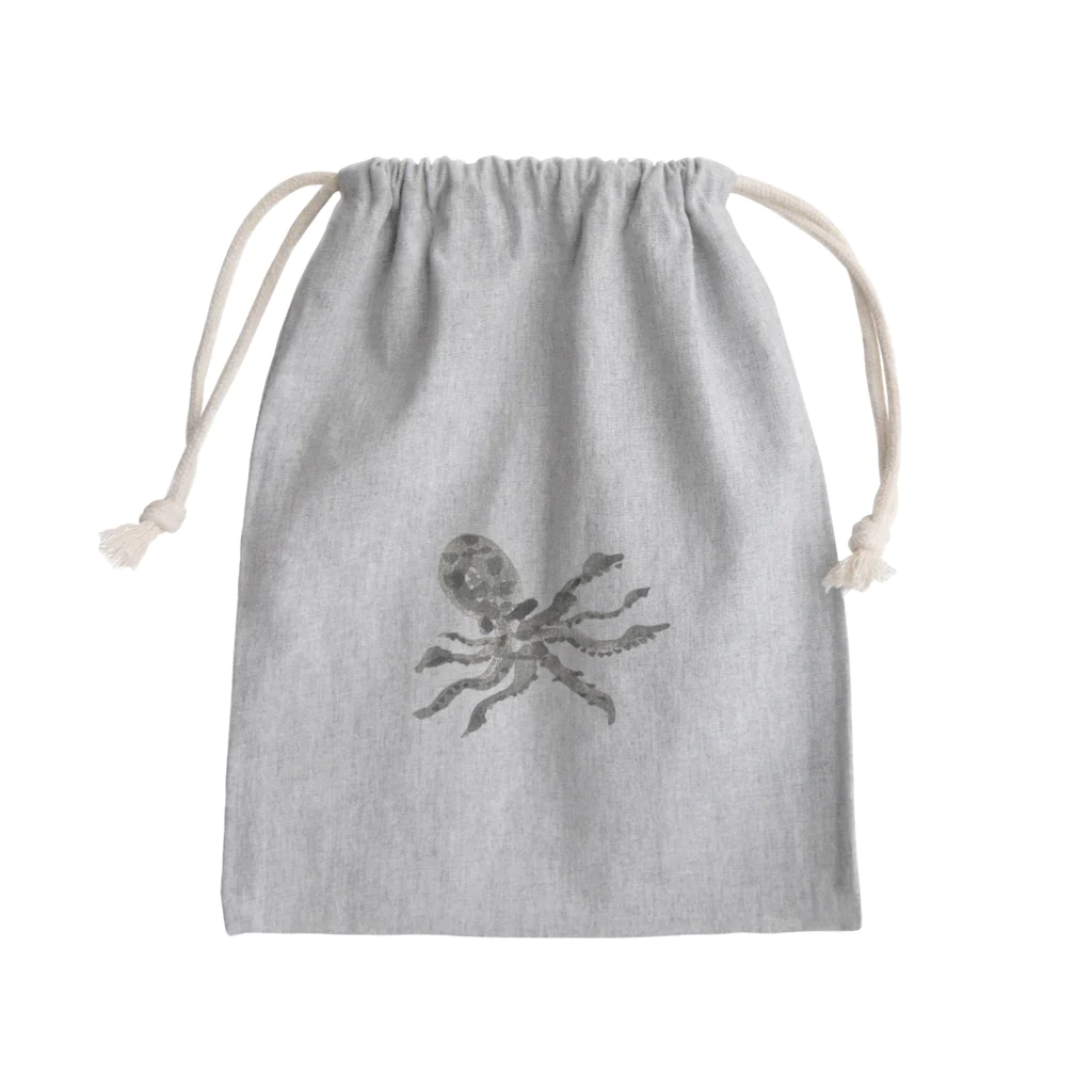 アングラースピリッツの水墨画風のタコさん Mini Drawstring Bag