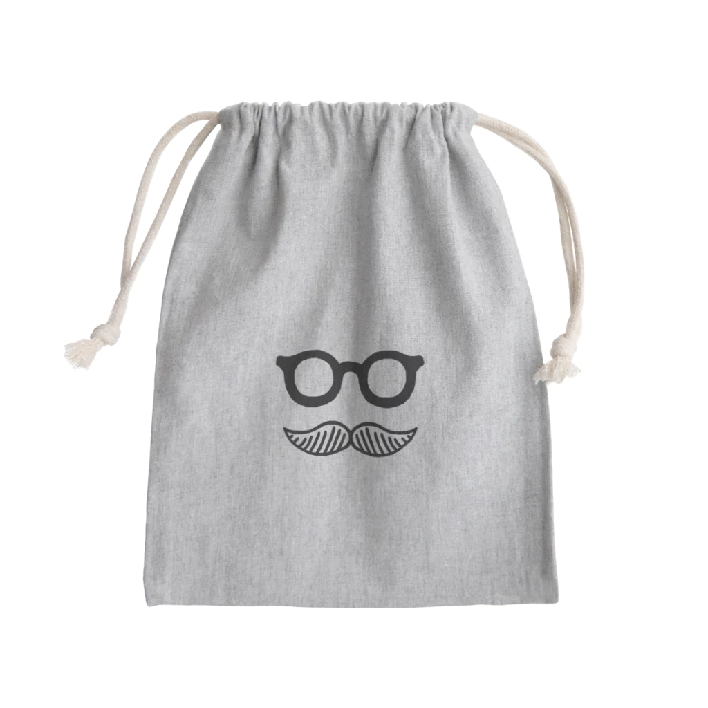 Andiamoのシンプルおひげ。（字なし/黒） Mini Drawstring Bag