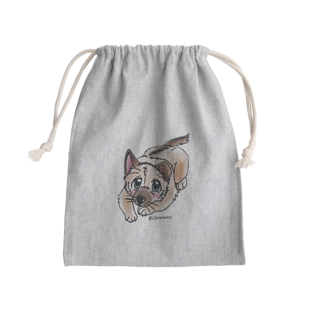 宇寅。の泥棒フェイスの子犬 Mini Drawstring Bag