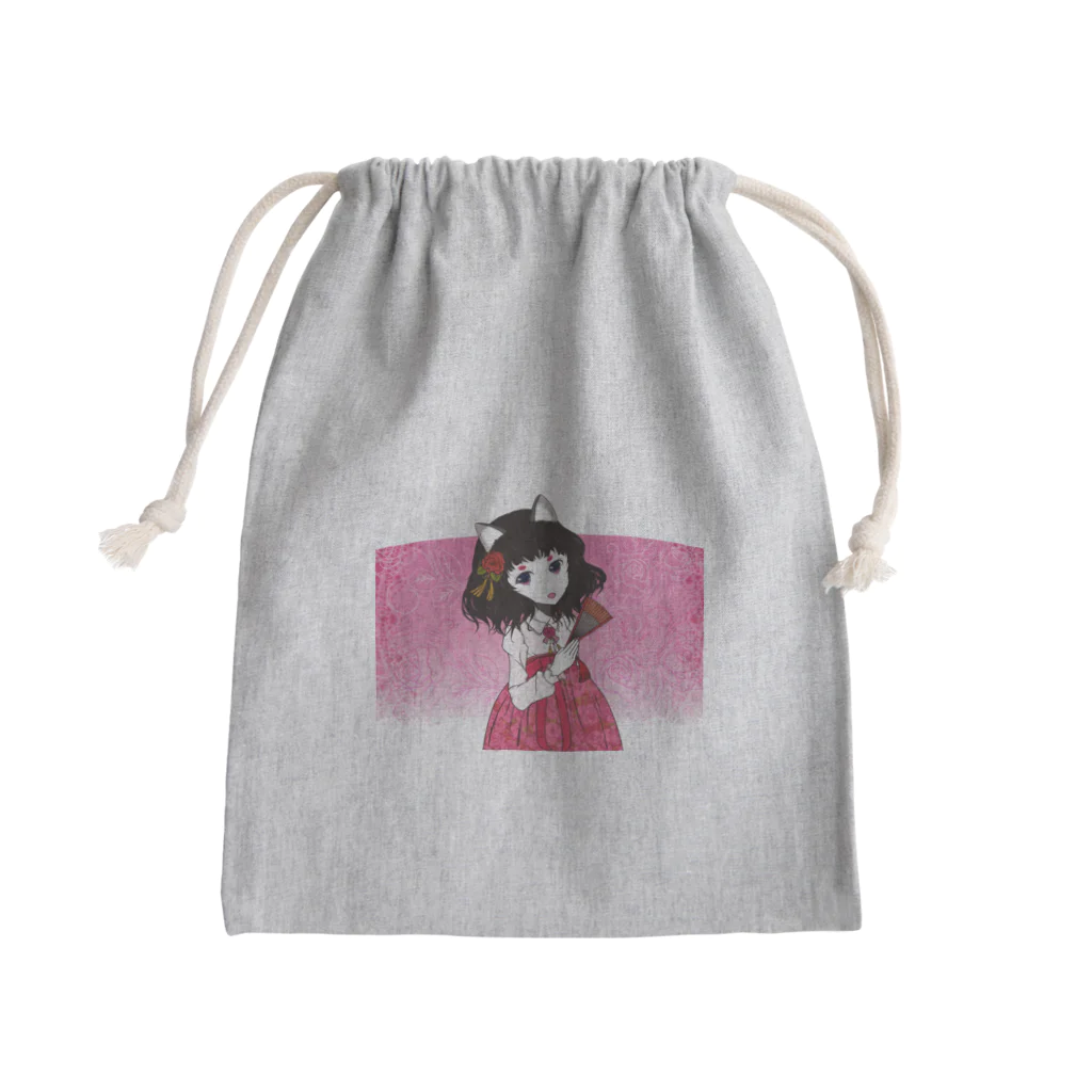 加藤 光雲のRose-design（扇子閉じVer.） Mini Drawstring Bag