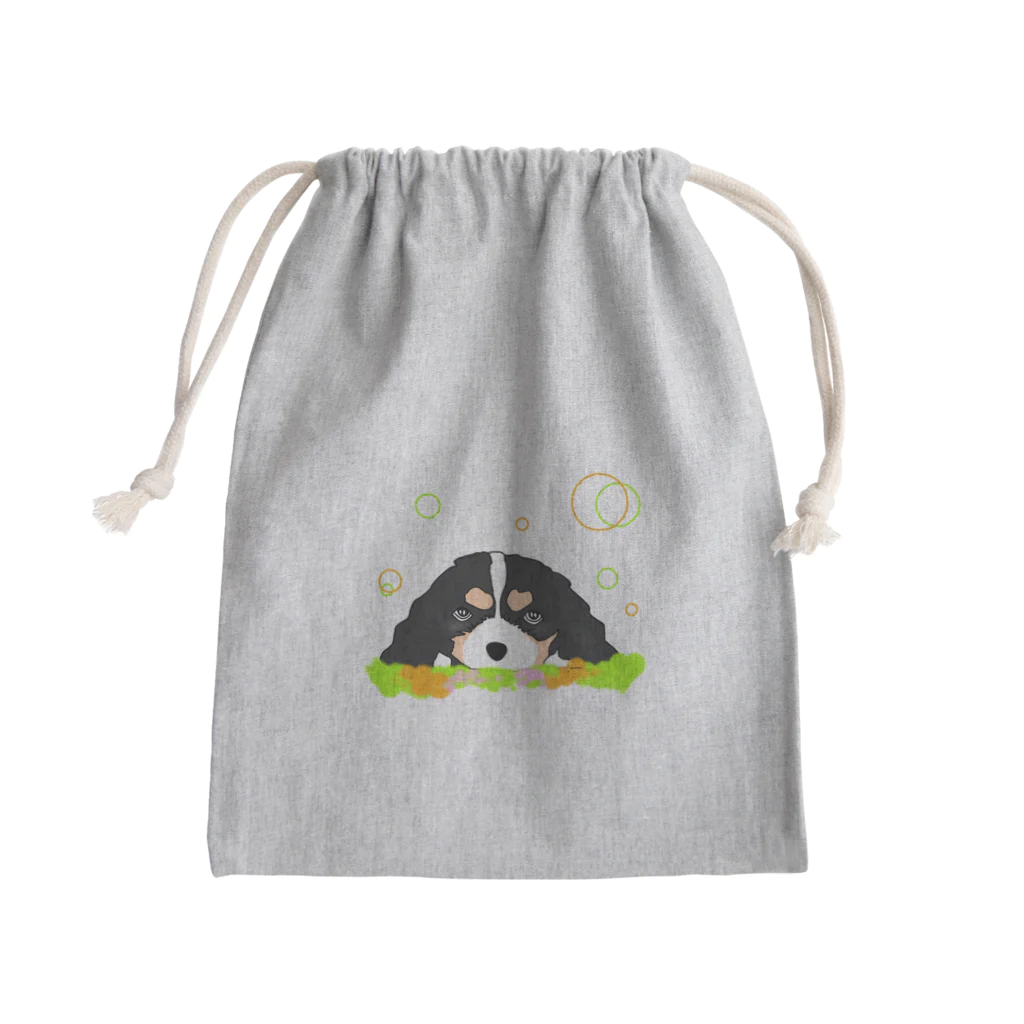 greetenのキャバリアトライカラー癒し犬 Mini Drawstring Bag