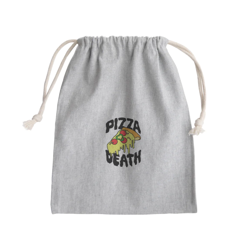 KANTAROのピザデス (black) Mini Drawstring Bag