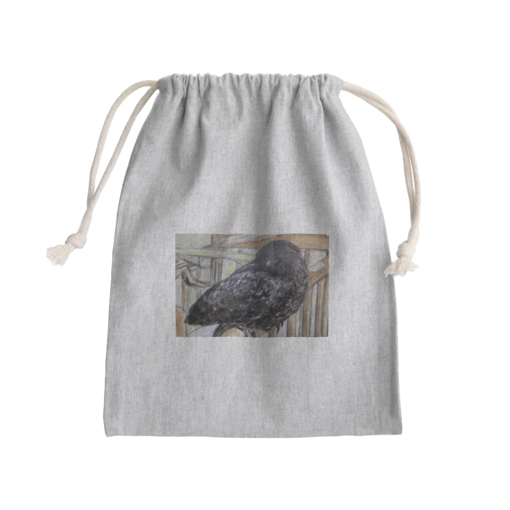 パート主婦しずかのオリジナルイラストグッズのカラスのハッピー Mini Drawstring Bag