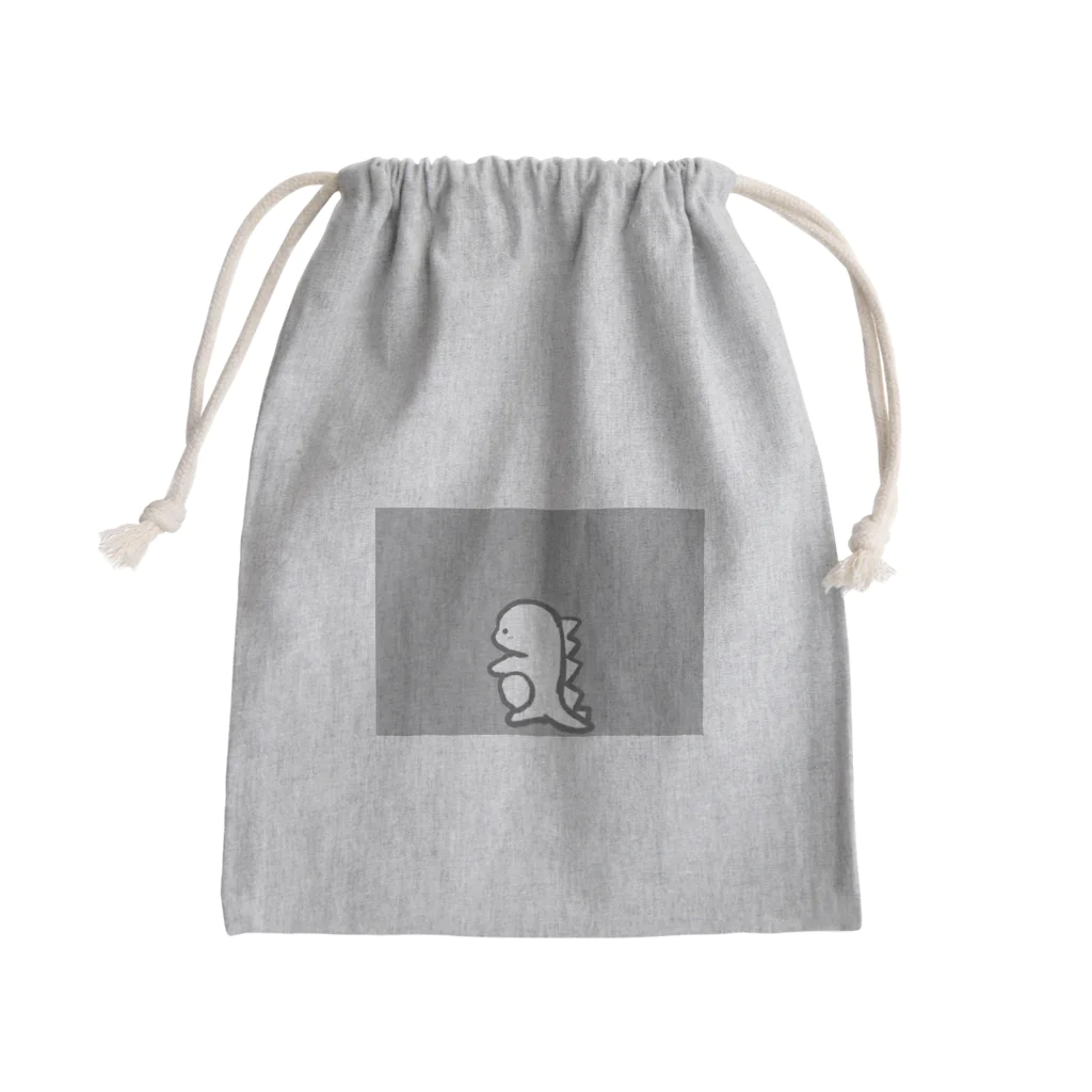 soyo11のゆるかわ恐竜 グレー Mini Drawstring Bag