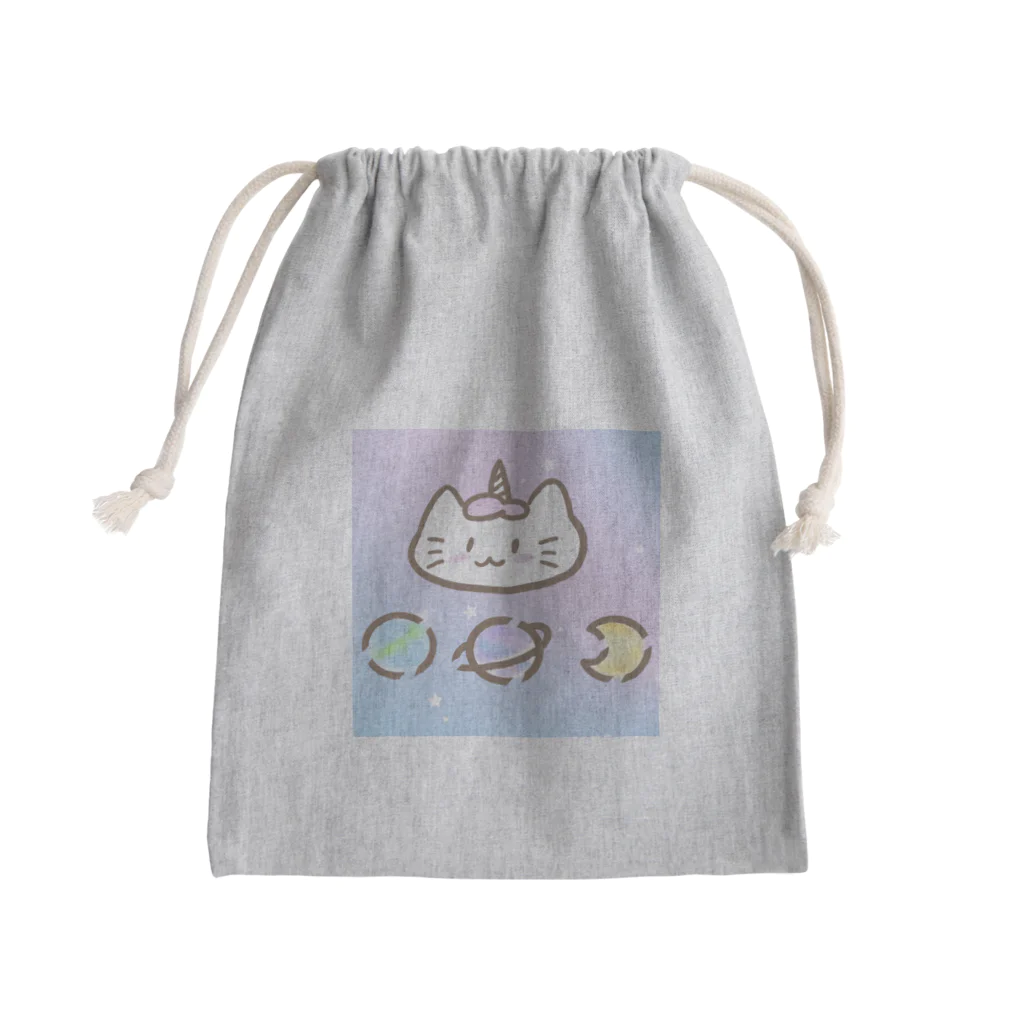 ゆにねこ惑星の🦄ゆにねこ🦄ピンク(髪色) Mini Drawstring Bag