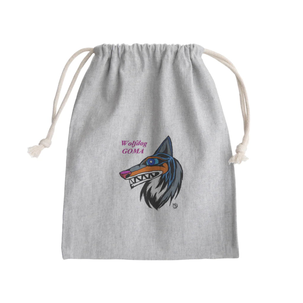 工房斑狼の狼犬ごま Mini Drawstring Bag