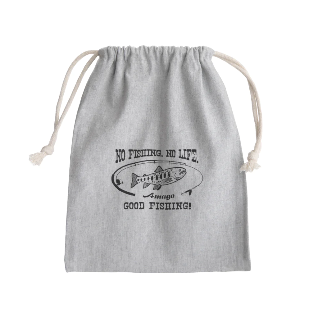 猫と釣り人のアマゴ_8K Mini Drawstring Bag