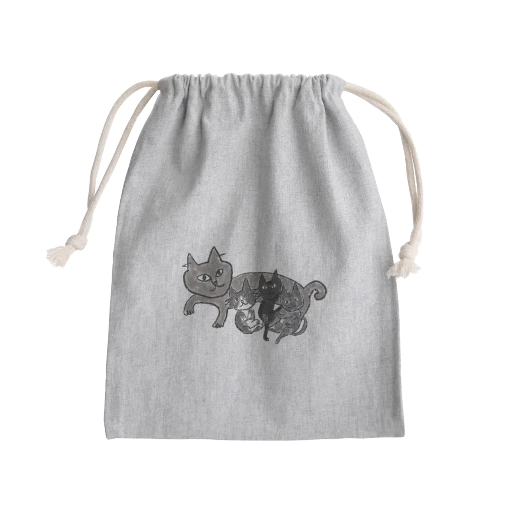 ニャンコ一族のみんないっしょ Mini Drawstring Bag