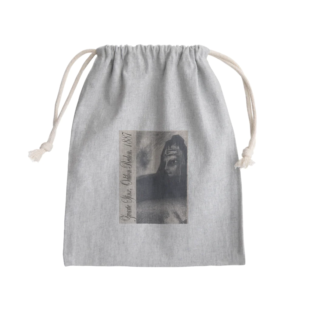 PALA's SHOP　cool、シュール、古風、和風、のZwarte Sfinx, Odilon Redon, 1887 Mini Drawstring Bag