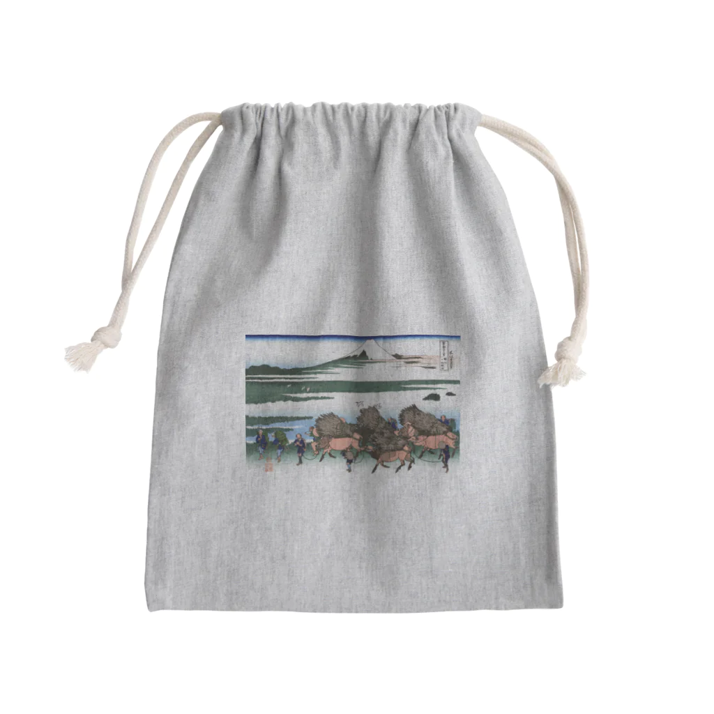 寿めでたや(ukiyoe)の葛飾北斎_冨嶽三十六景　駿州大野新田 Mini Drawstring Bag