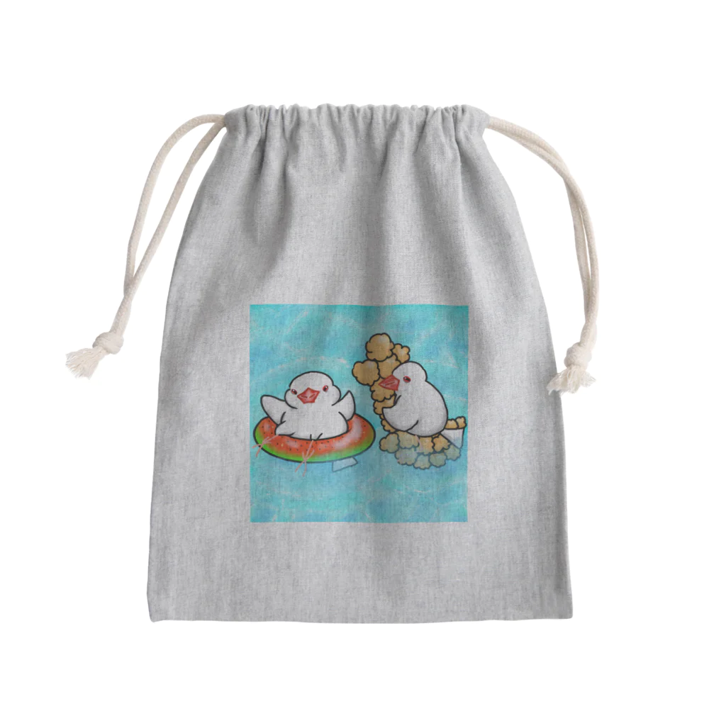 Lily bird（リリーバード）のぷかぷか水遊び文鳥ず Mini Drawstring Bag