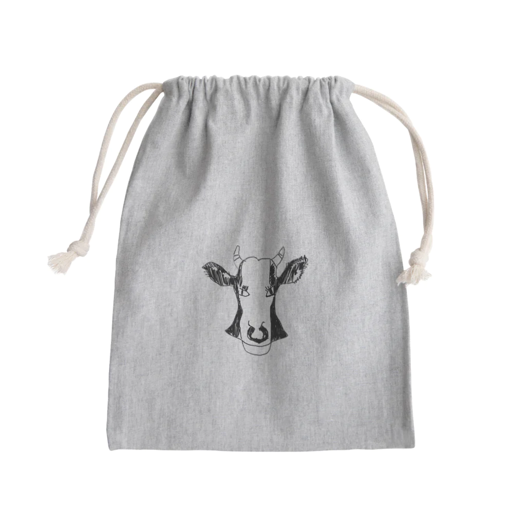 お母さんの気まぐれの面長の牛 Mini Drawstring Bag