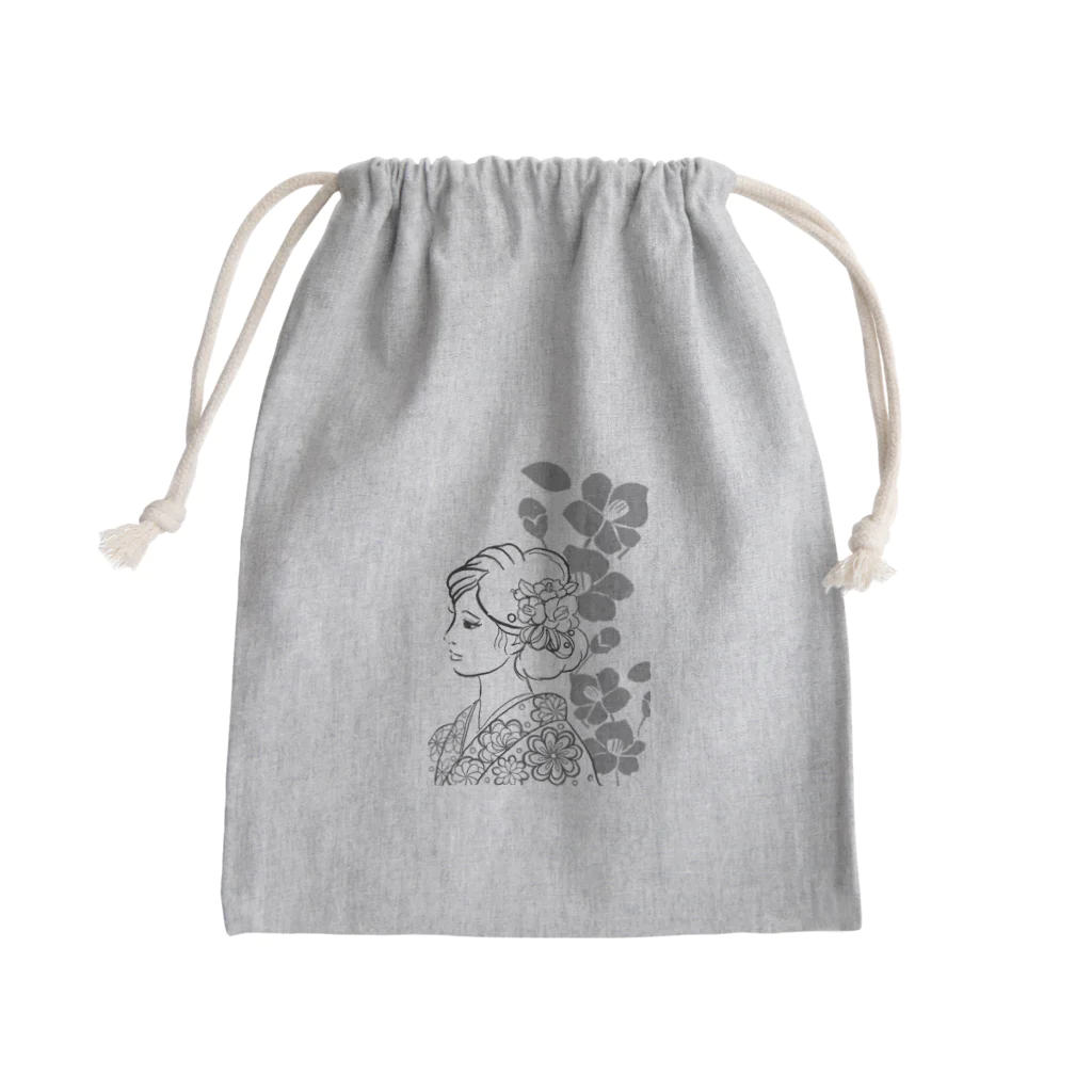 ki’s stampのWabisabiー椿(モノクロ) Mini Drawstring Bag