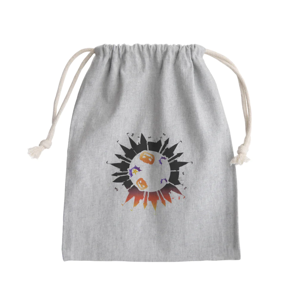 青林倉庫のハロウィンの街並みくん Mini Drawstring Bag