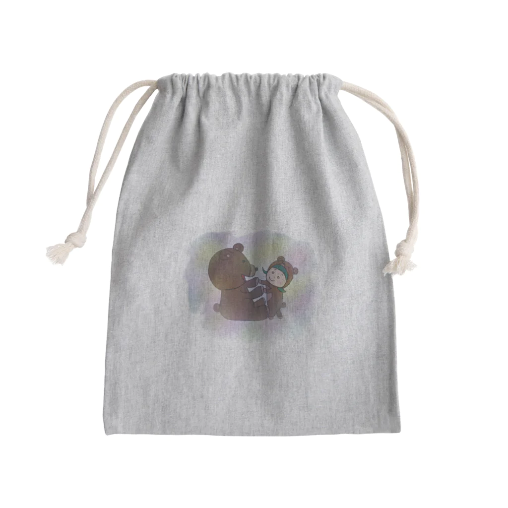 ゆるキャラくまの子NINOのクマの子NINO  くまさんと一緒 Mini Drawstring Bag