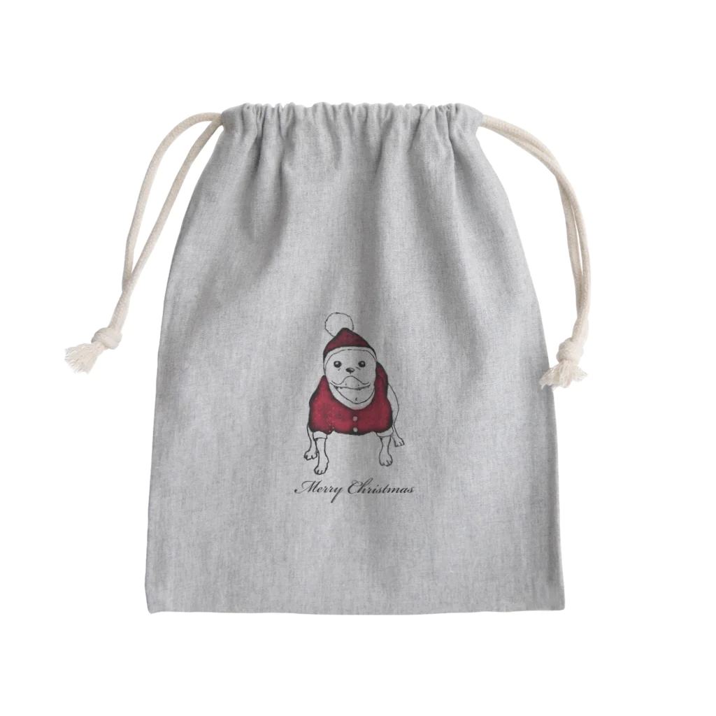 ナミノコ雑貨店のフレンチブルドッグ サンタ Mini Drawstring Bag