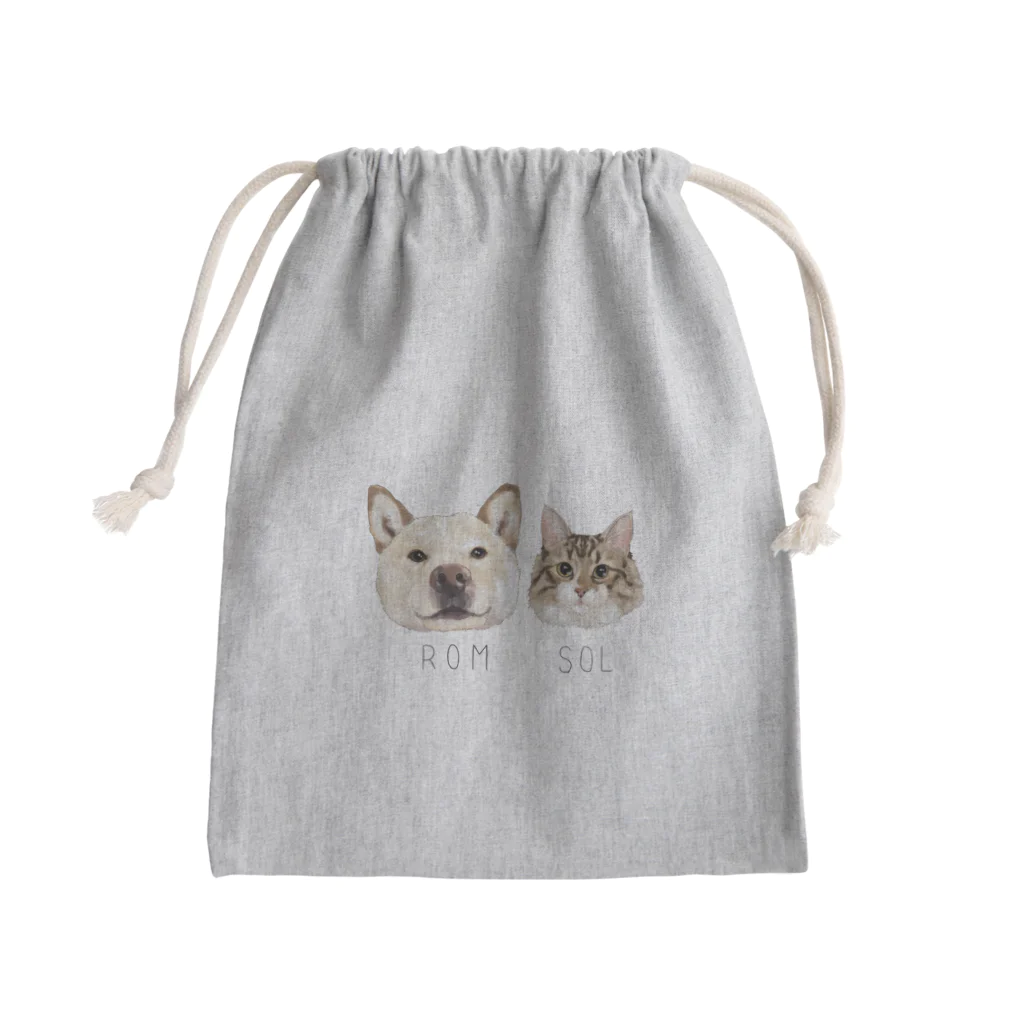 みきぞーん｜保護猫 ミッキー画伯と肉球とおともだちのrom & sol Mini Drawstring Bag