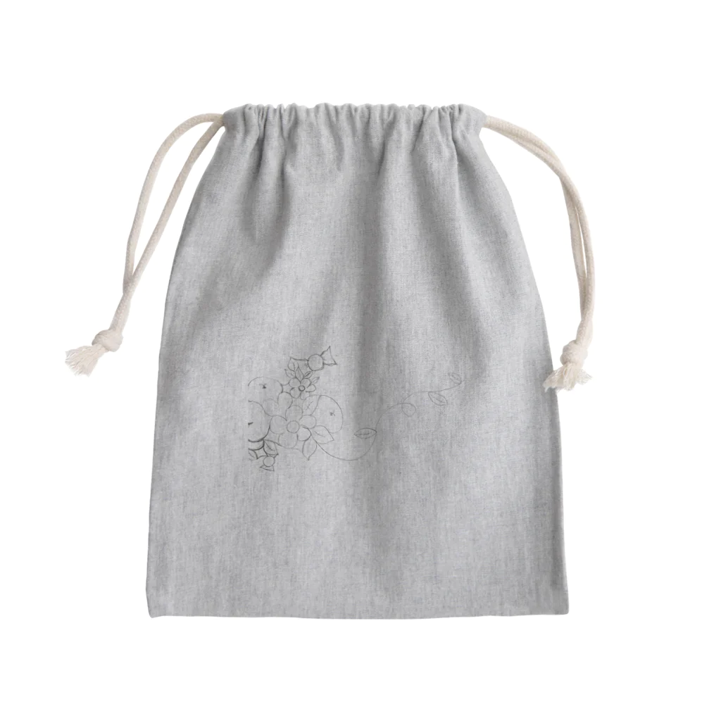 ELEPHANTのねことおはなと Mini Drawstring Bag