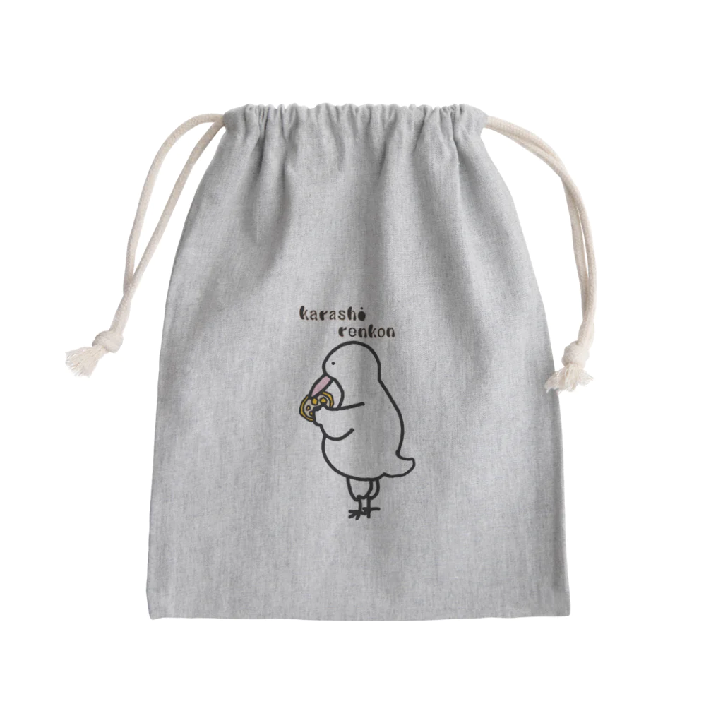 ダイナマイト87ねこ大商会のからし蓮根を愛でる鳥類 Mini Drawstring Bag