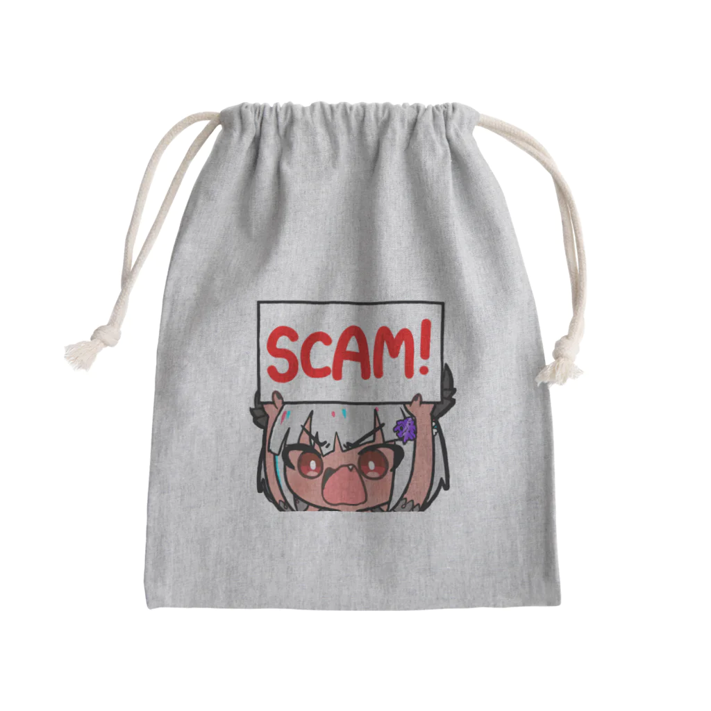 MEGAMIオフィシャルグッズショップ SUZURI支店のDevil "SCAM ALERT!" きんちゃく