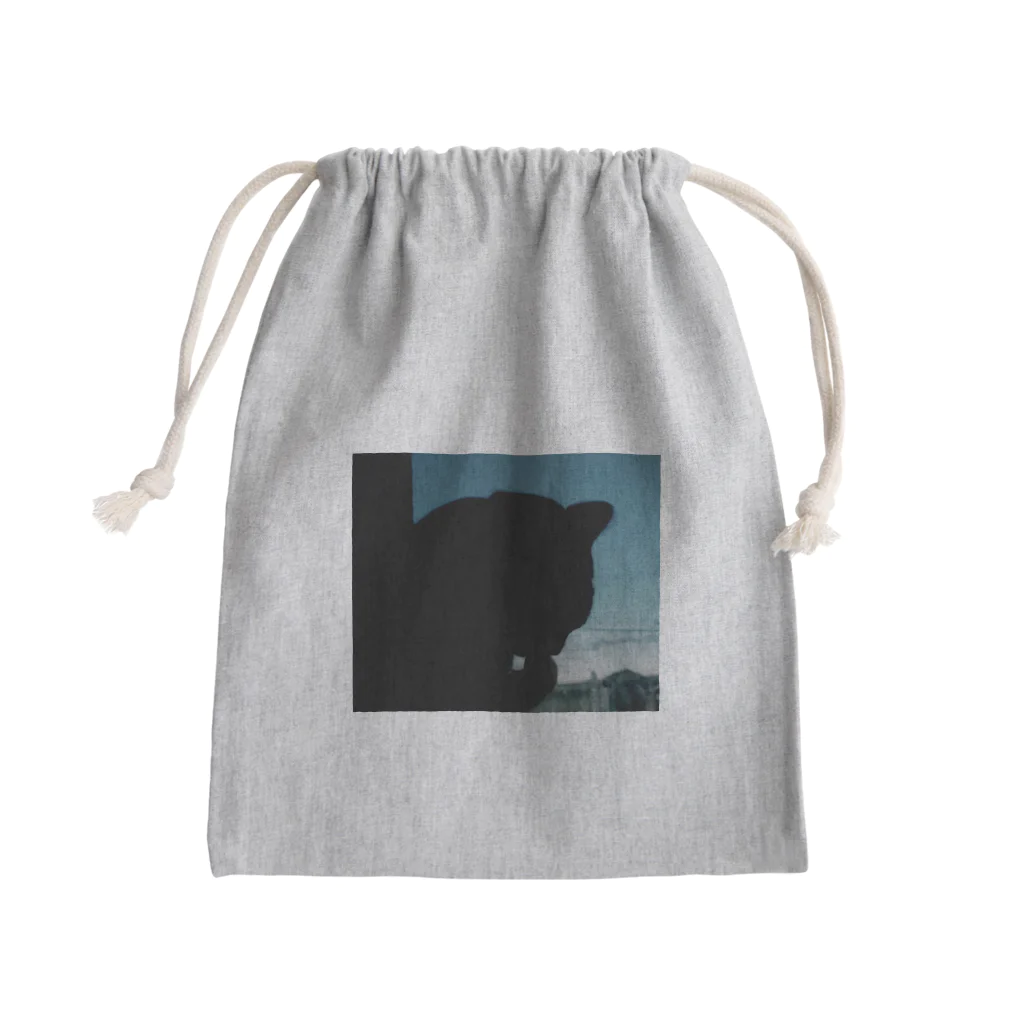 茶色三毛猫ルームの夕方の三毛猫の影 Mini Drawstring Bag
