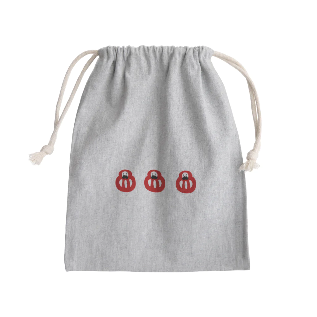 りさぽむストア SUZURIのだるマン　きんちゃく2 Mini Drawstring Bag