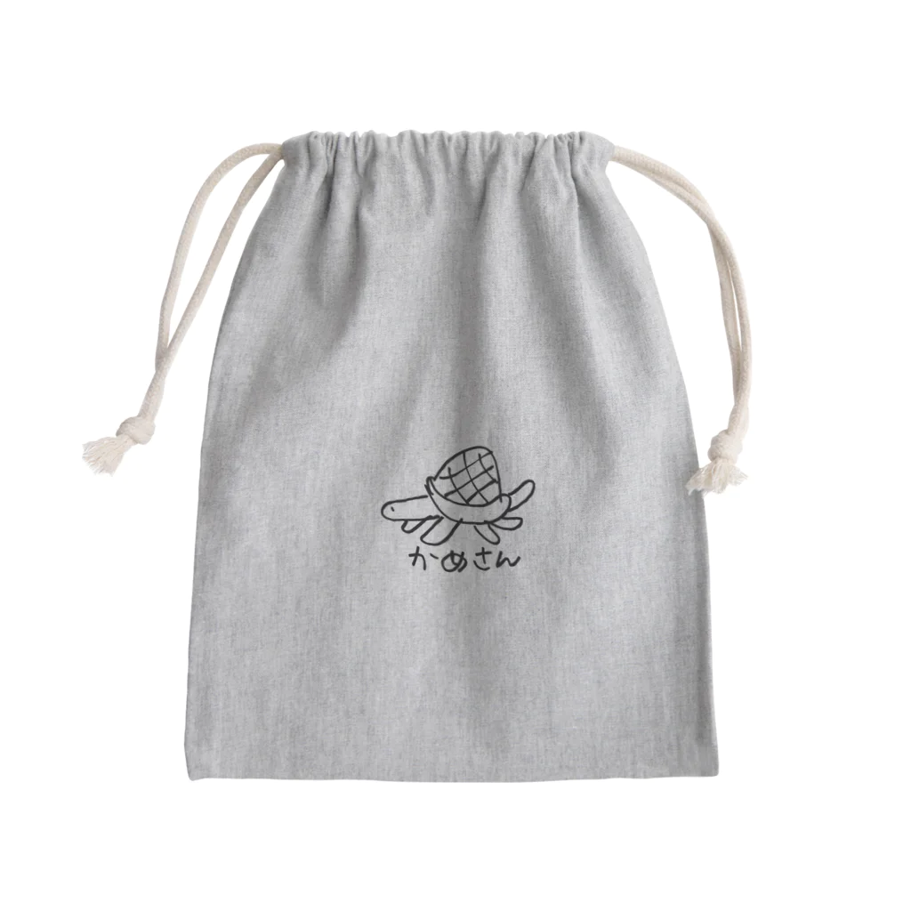 まるめがねのかめさん Mini Drawstring Bag