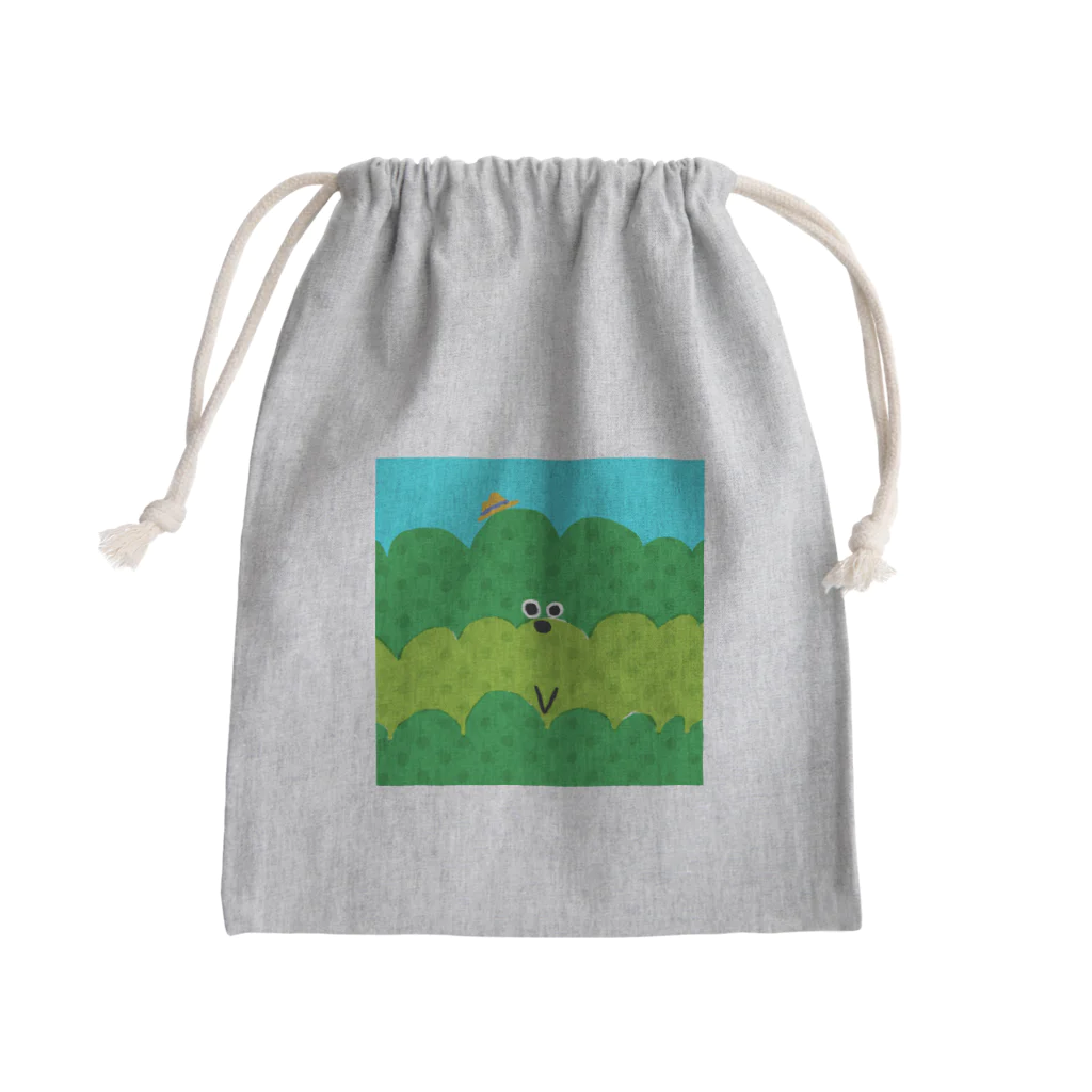 イラストレーターゆっちょのお茶畑くんアップ Mini Drawstring Bag