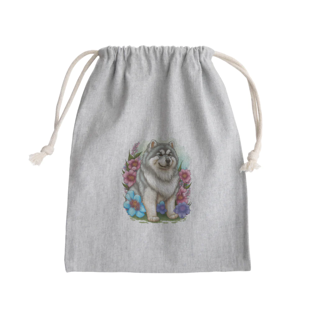 znbmsrrの花アラスカの子犬。 愛犬家のためのキュートなデザイン。 Mini Drawstring Bag