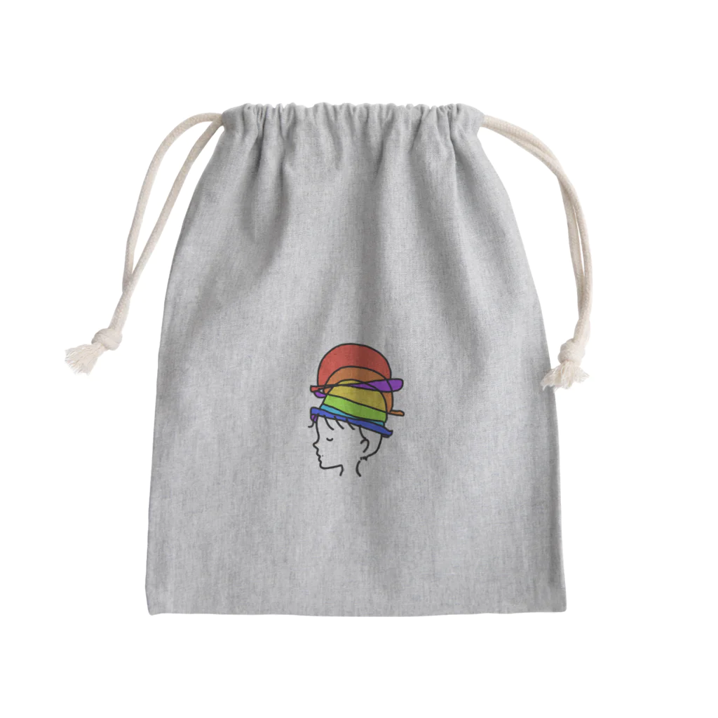 まほうのみかたの虹色帽子と僕 Mini Drawstring Bag