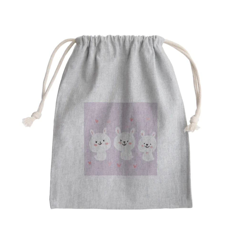 RAS_ usagiの仲良しうさぎ Mini Drawstring Bag